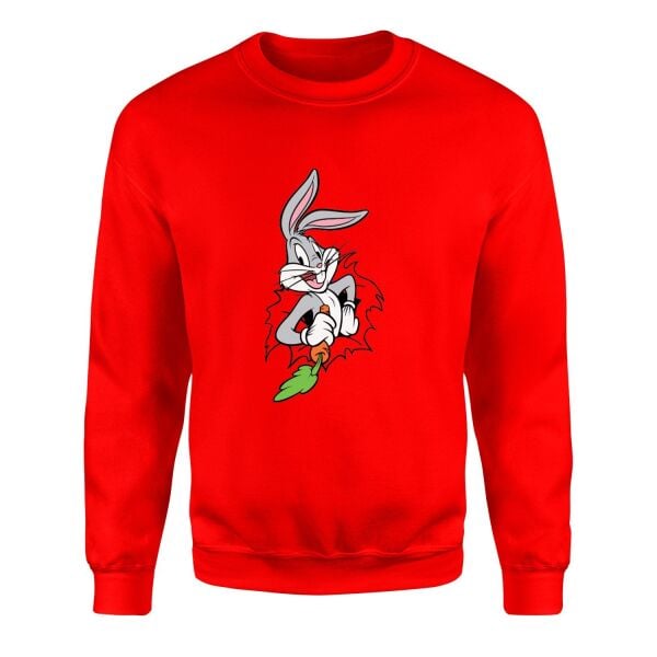 Bugs Bunny Splash Sweatshirt XL - Kırmızı | OUTLET