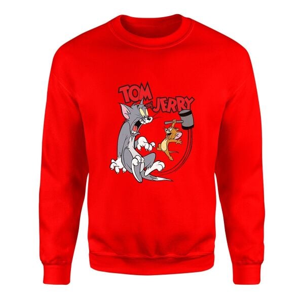 Tom And Jerry Grunge Sweatshirt XL - Kırmızı | OUTLET