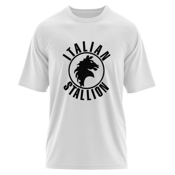 Italian Stallion Oversize Tişört XL - Beyaz | OUTLET