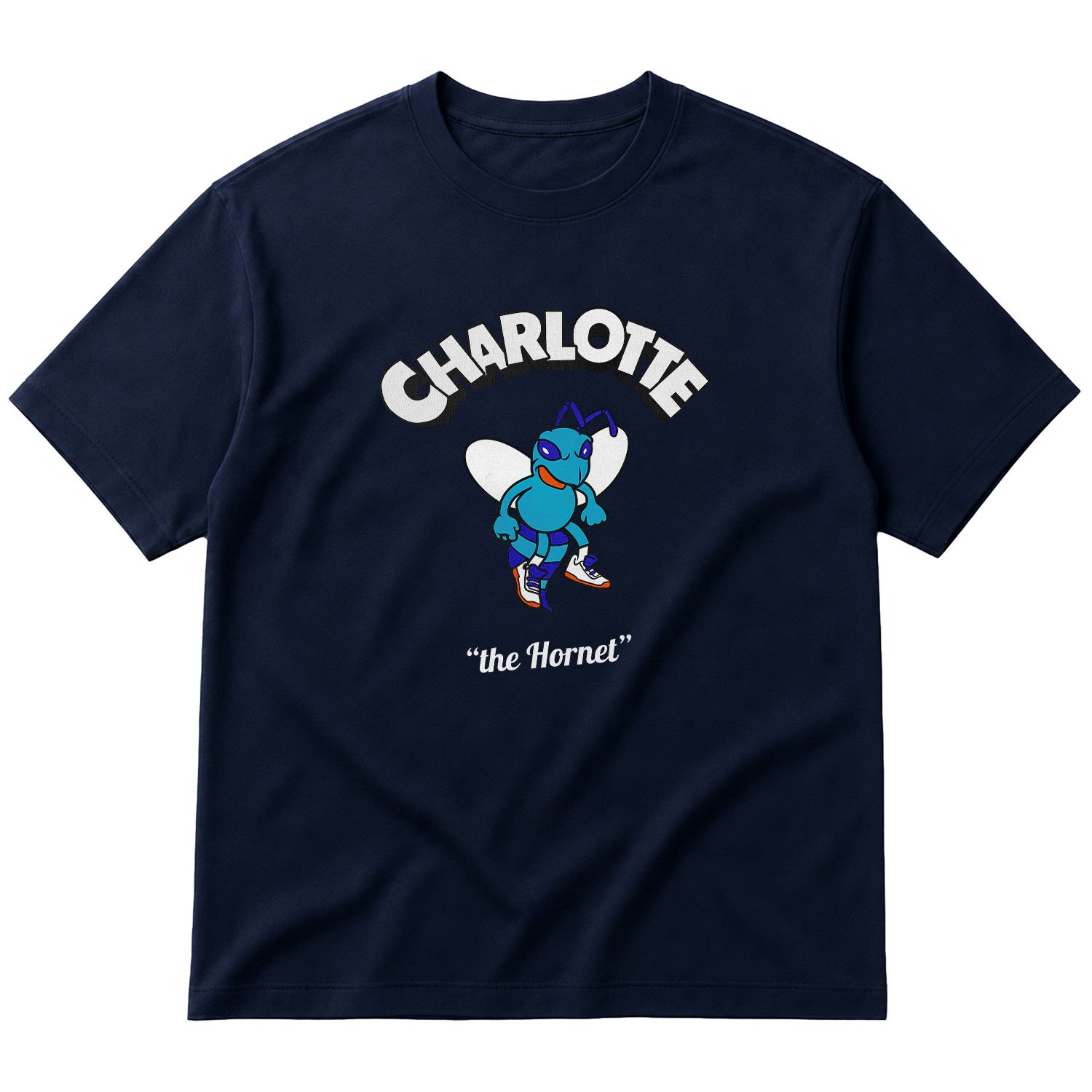 Charlotte Cartoon Oversize Tişört L - İndigo Mavisi