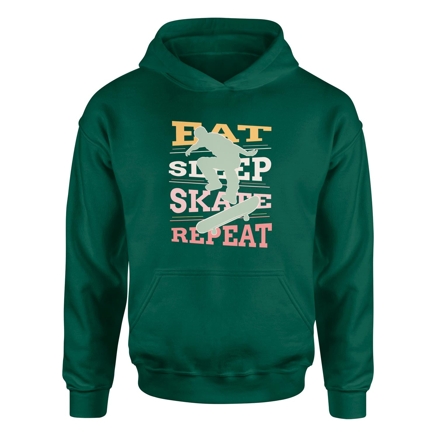 Eat Sleep Skate Repeat Hoodie M - Nefti Yeşili