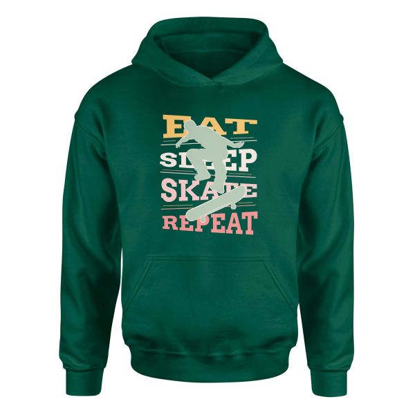 Eat Sleep Skate Repeat Hoodie M - Nefti Yeşili