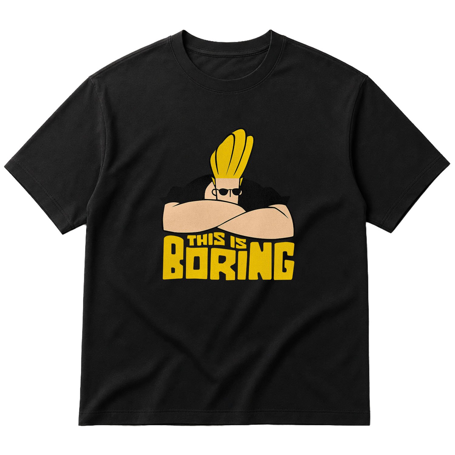 This is Boring | Johnny Bravo Oversize Tişört XL - Siyah
