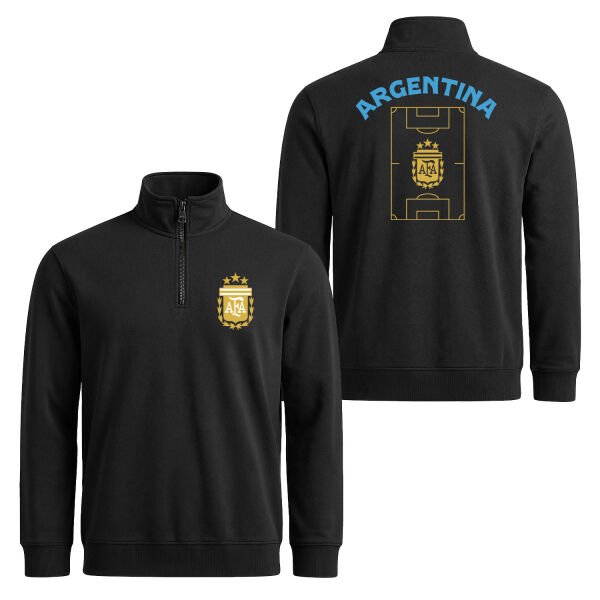 Arjantin Dünya Kupası 2026 Yarım Fermuarlı Sweatshirt M - Siyah