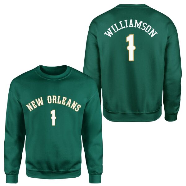Zion Williamson New Orleans Forma Sweatshirt XXL - Nefti Yeşili