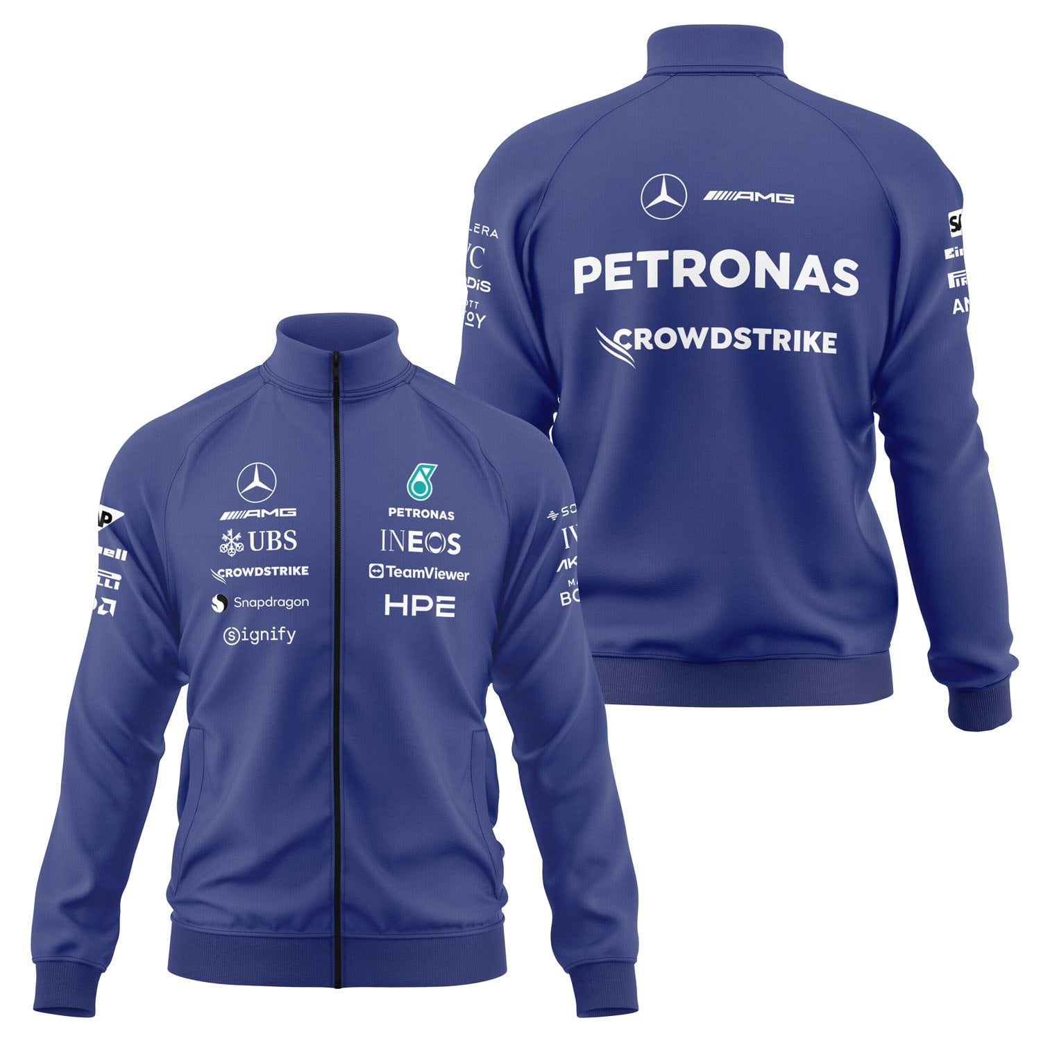 Mercedes AMG Petronas 2026 Teamline Fermuarlı Sweatshirt L - İndigo Mavisi