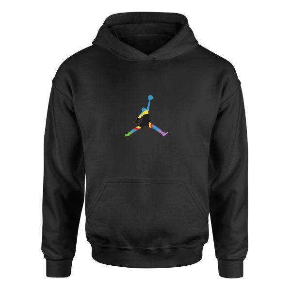 Air Jordan Colorful Hoodie L - Siyah
