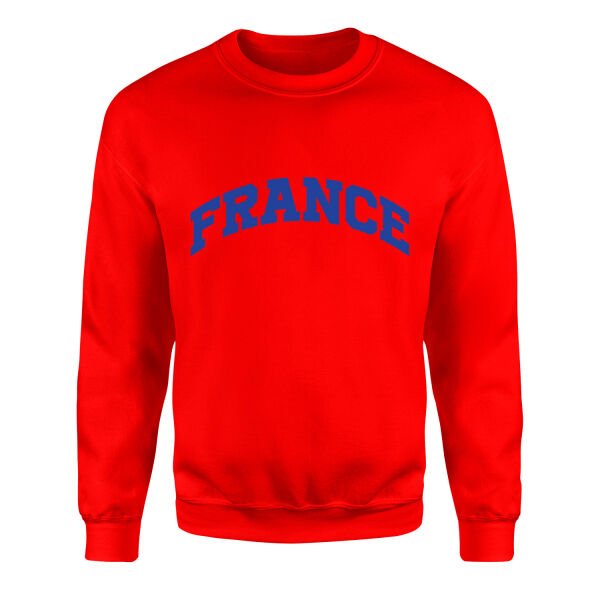 France Sweatshirt M - Kırmızı