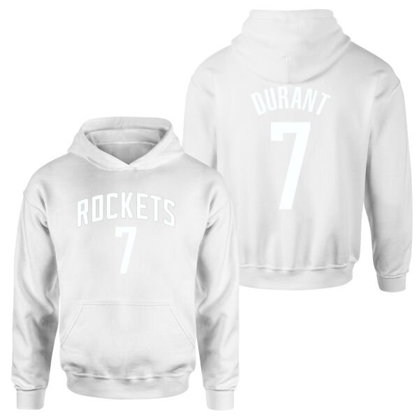 Kevin Durant 7 Rockets Jersey Hoodie L - Beyaz