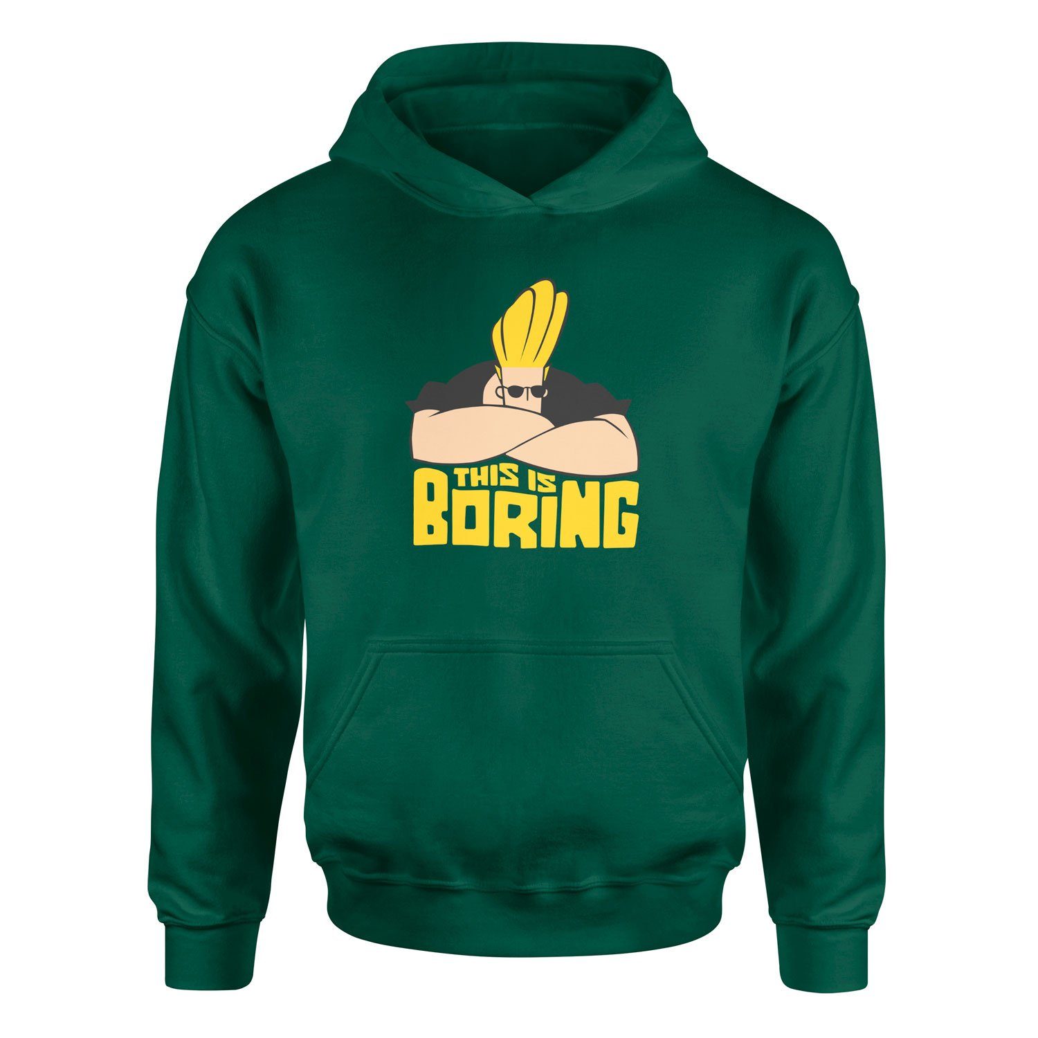 This is Boring | Johnny Bravo Hoodie M - Nefti Yeşili