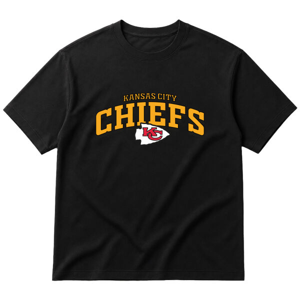 Kansas City Chiefs Arch Oversize Tişört L - Siyah