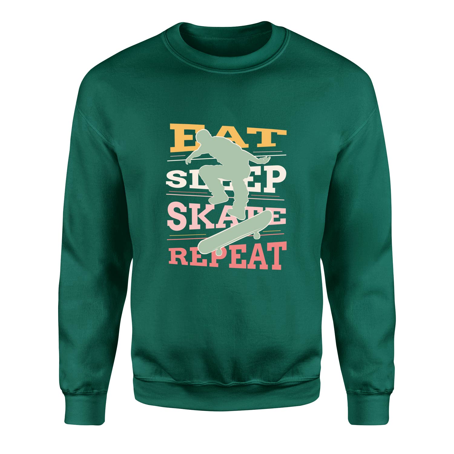 Eat Sleep Skate Repeat Sweatshirt L - Nefti Yeşili