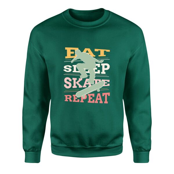 Eat Sleep Skate Repeat Sweatshirt L - Nefti Yeşili