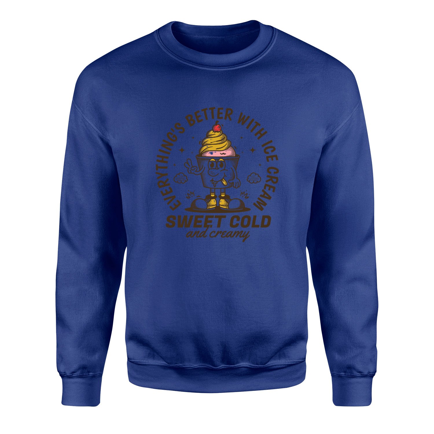 Everything’s Better With Ice Cream Sweatshirt XL - İndigo Mavisi