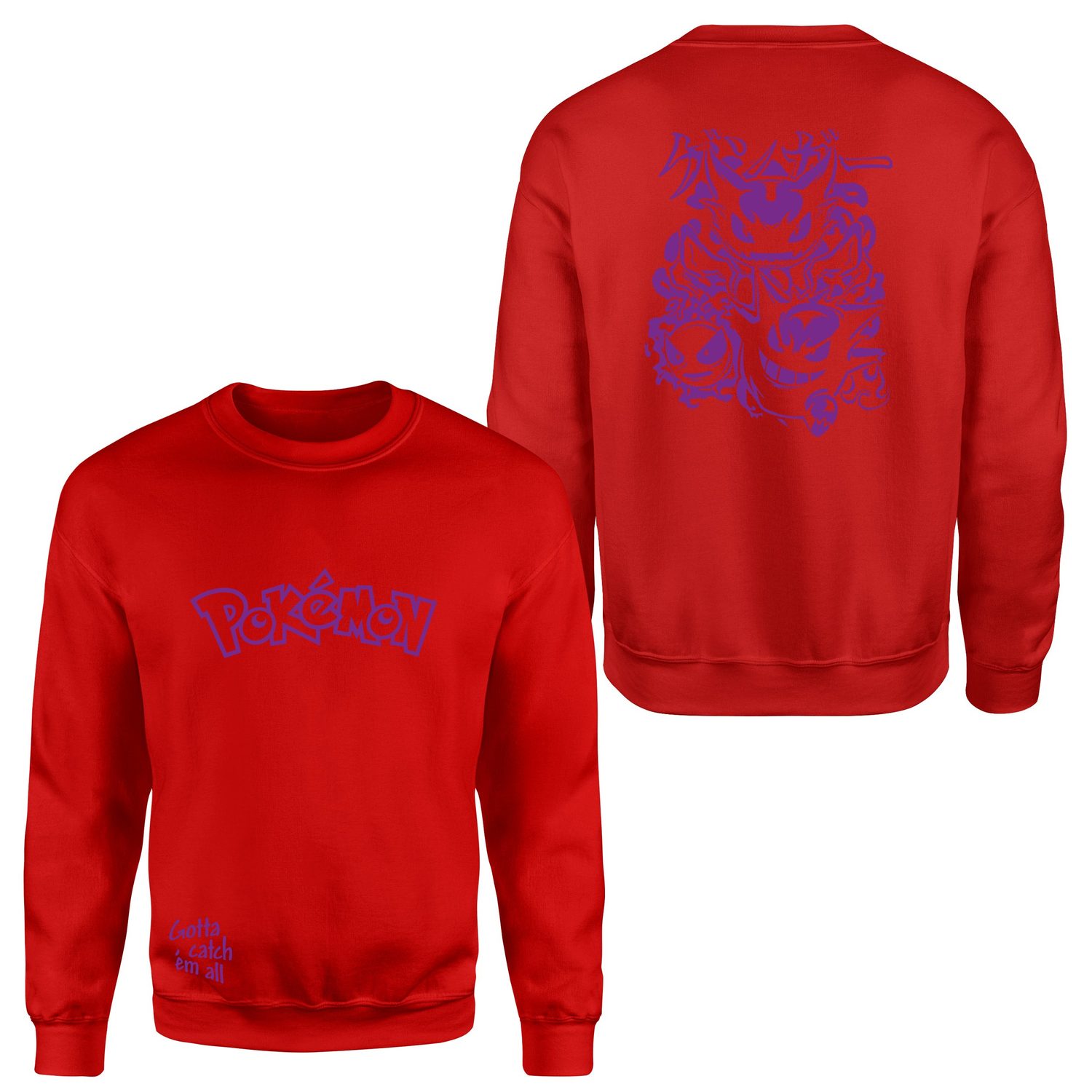 POKEMON Gengar SE Sweatshirt XXL - Kırmızı