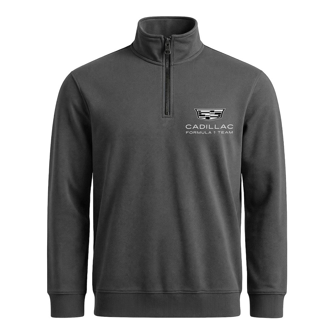 Cadillac Yarım Fermuarlı Sweatshirt XL - Füme
