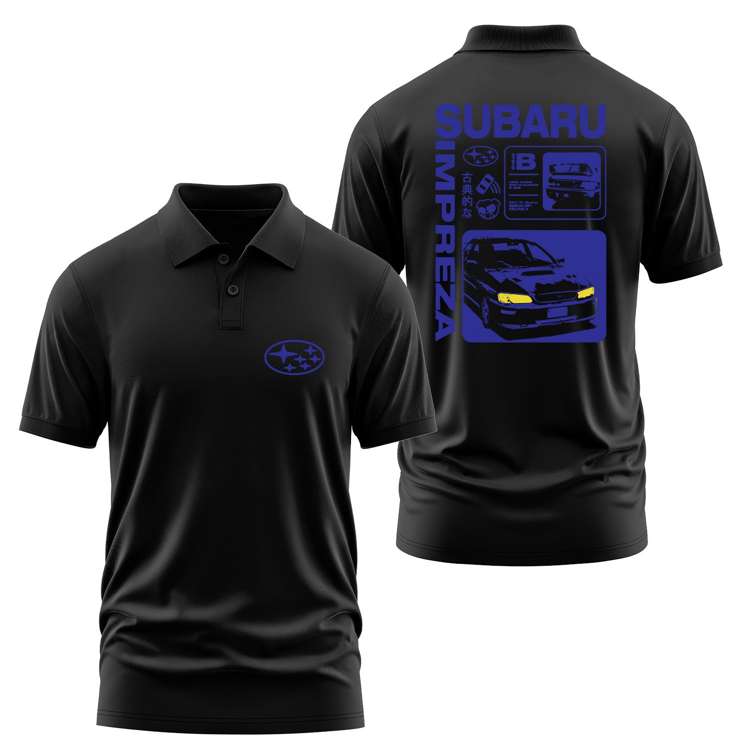 Subaru Impreza Polo Tişört L - Siyah