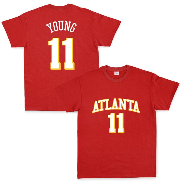 Trae Young 11 Atlanta Jersey Tişört S - Kırmızı