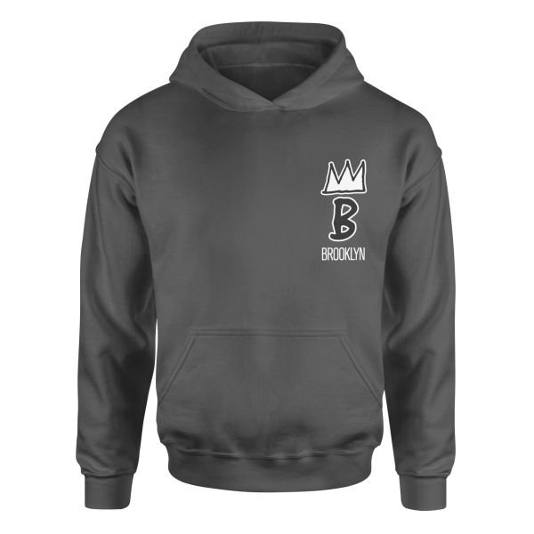 Brooklyn Basquiat Crown Hoodie S - Füme