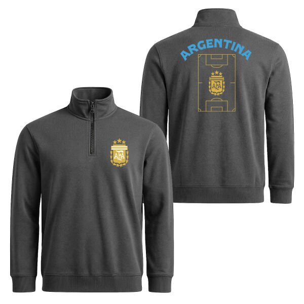 Arjantin Dünya Kupası 2026 Yarım Fermuarlı Sweatshirt XL - Füme
