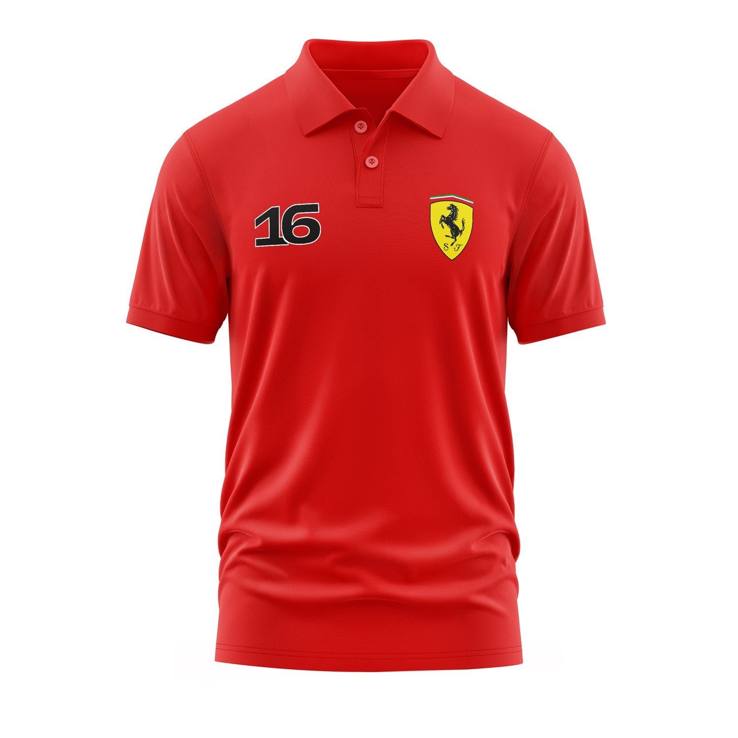Charles Leclerc Ferrari #16 Polo Tişört S - Kırmızı