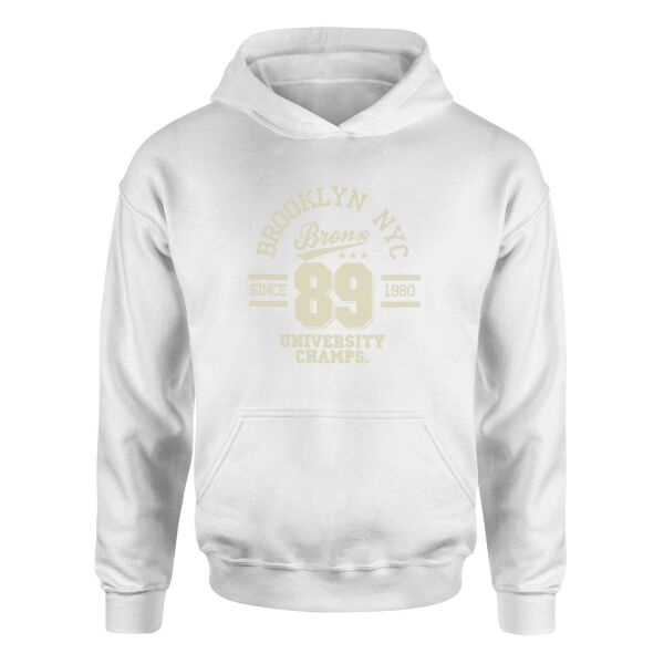 Brooklyn NYC Hoodie M - Beyaz