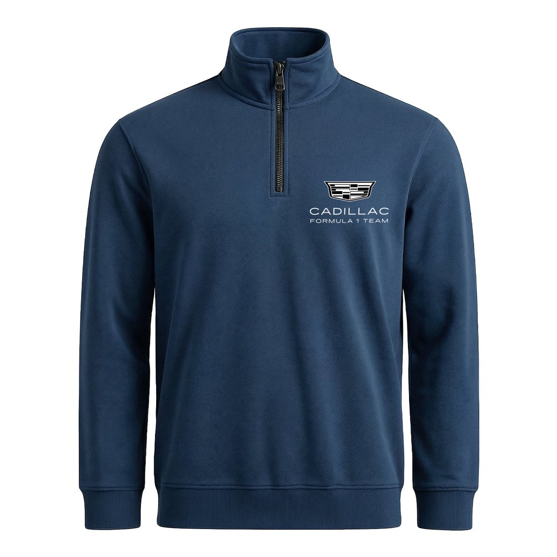Cadillac Yarım Fermuarlı Sweatshirt M - İndigo Mavisi