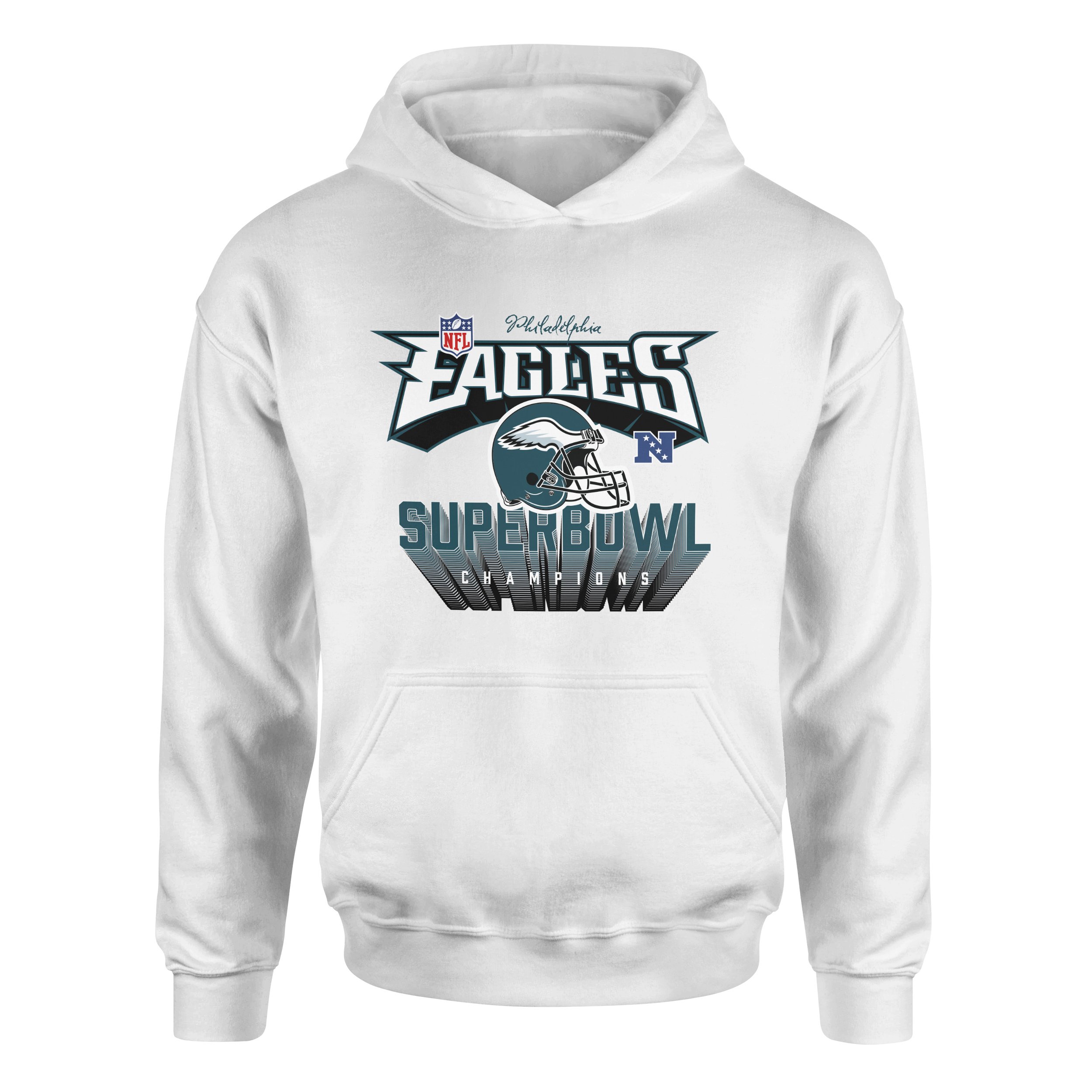 Philadelphia Eagles SB Champions Hoodie M - Beyaz