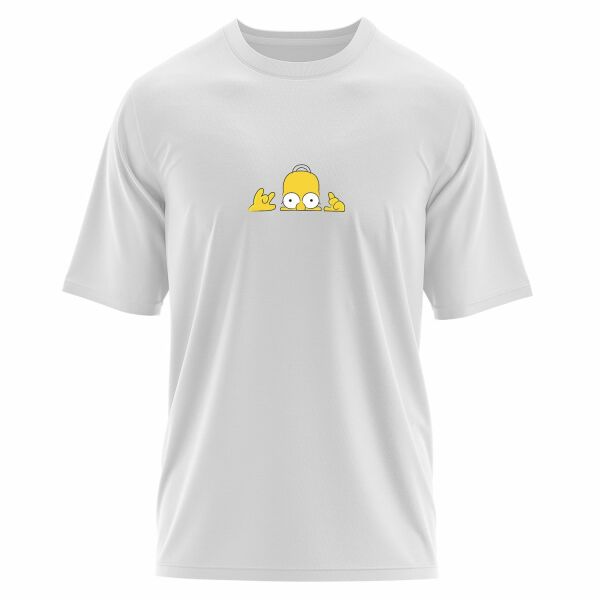 Homer Simpson, Lazy Genius | The Simpsons Oversize Tişört M - Beyaz