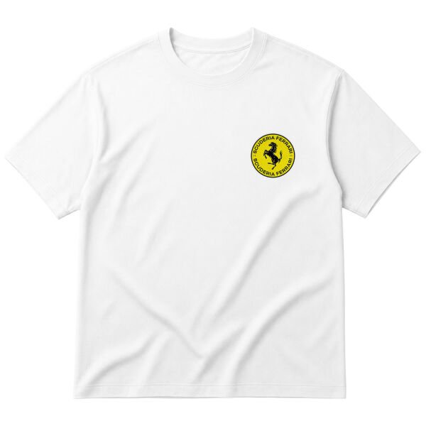 Scuderia Ferrari Badge Oversize Tişört M - Beyaz