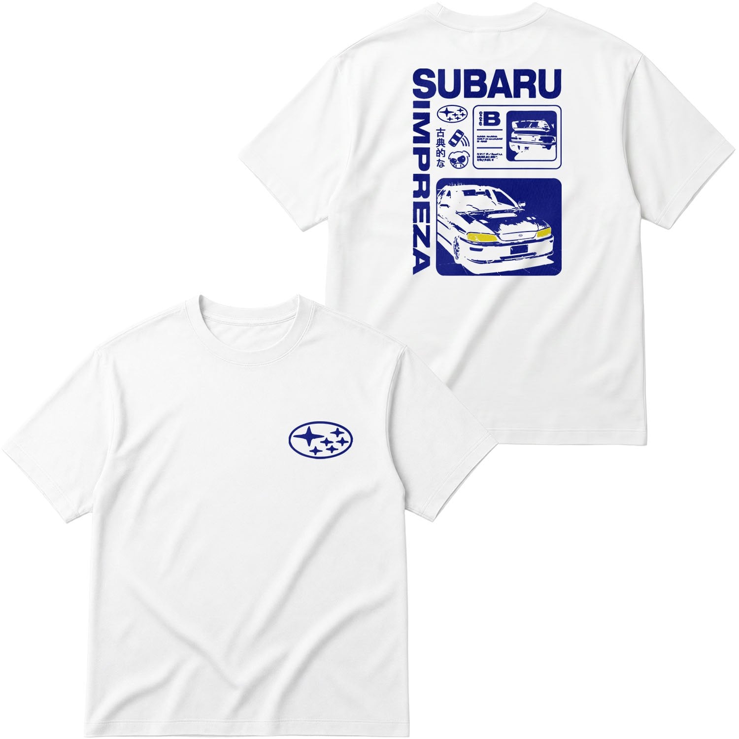 Subaru Impreza Oversize Tişört XL - Beyaz