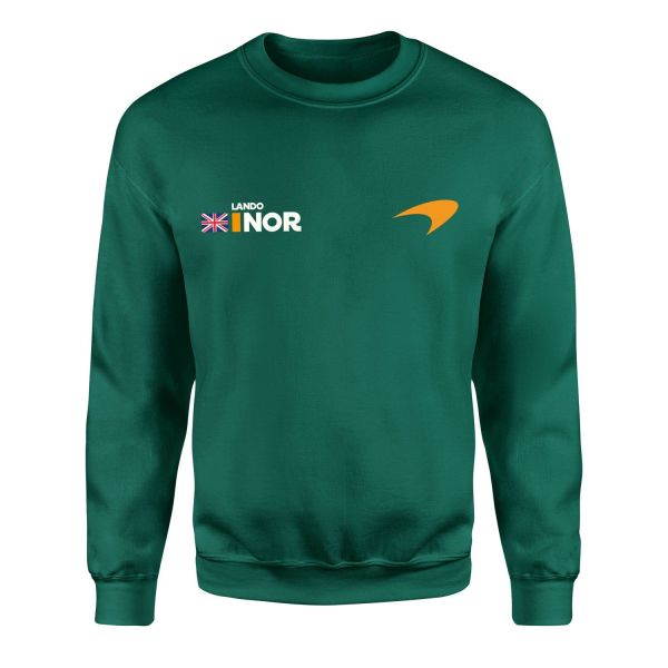 Lando Norris Name Tag McLaren Racing Sweatshirt XL - Nefti Yeşili