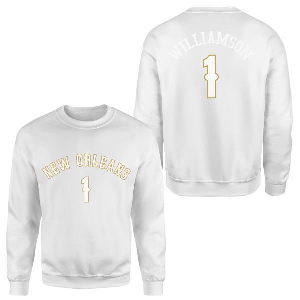Zion Williamson New Orleans Forma Sweatshirt S - Beyaz