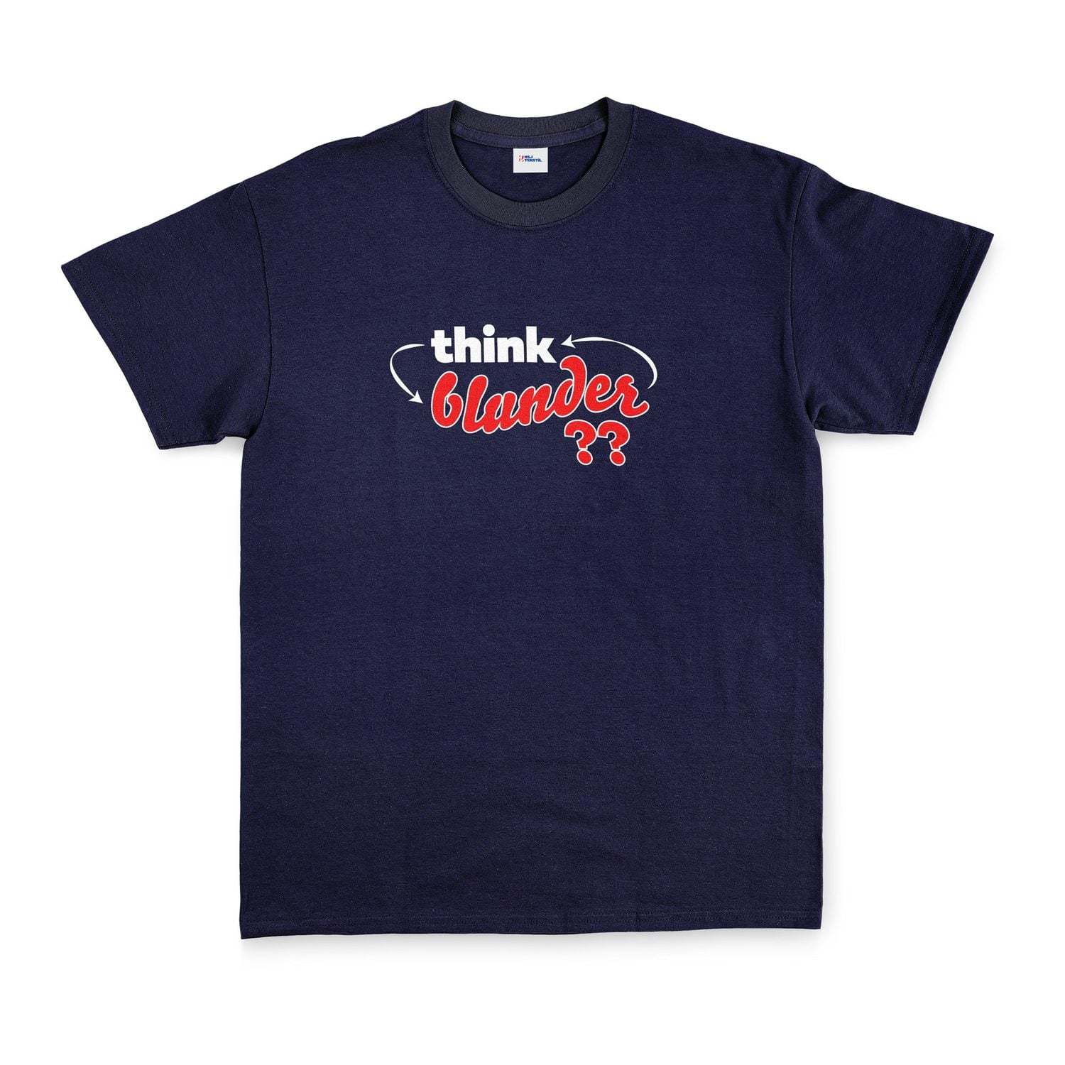 Think-Blunder-Repeat Tişört XL - İndigo Mavisi