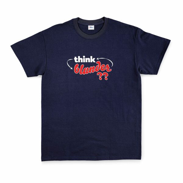 Think-Blunder-Repeat Tişört XL - İndigo Mavisi