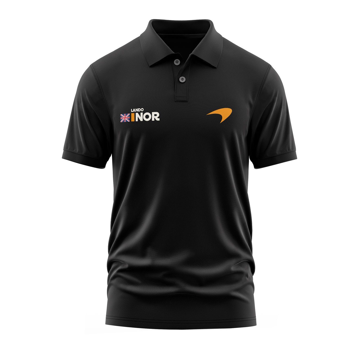 Lando Norris Name Tag McLaren Racing Polo Tişört XXL - Siyah