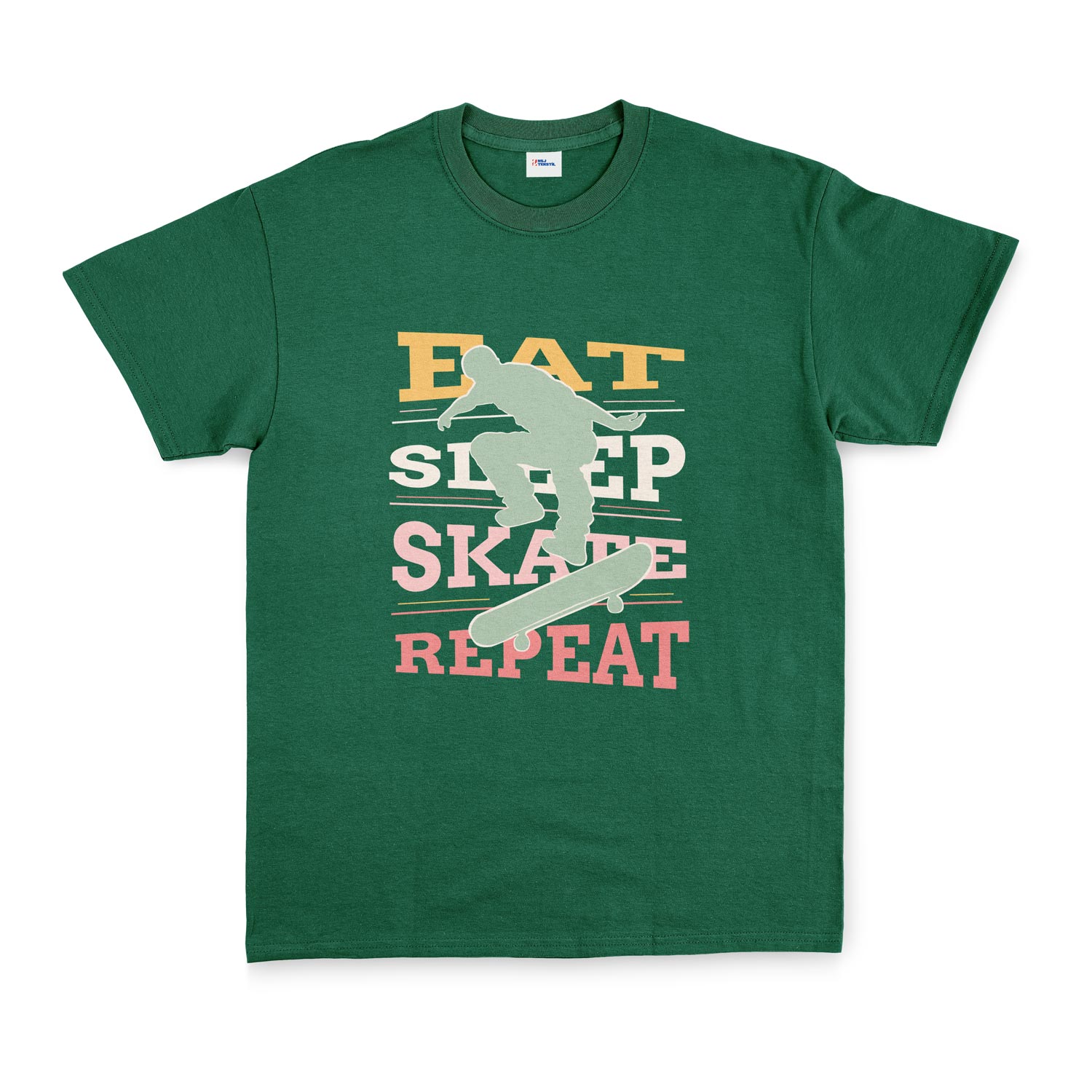 Eat Sleep Skate Repeat Tişört S - Nefti Yeşili