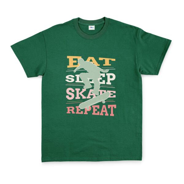 Eat Sleep Skate Repeat Tişört S - Nefti Yeşili