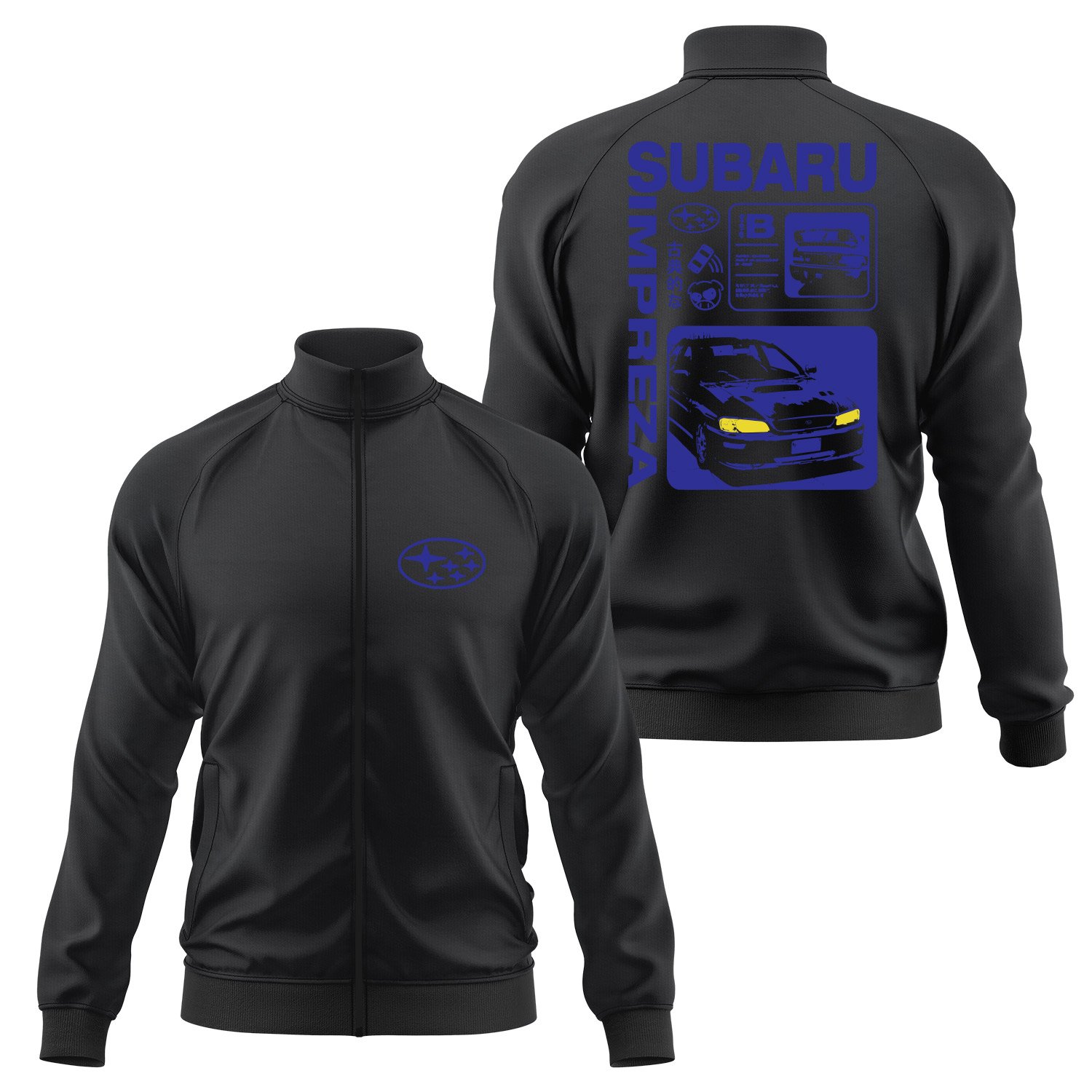 Subaru Impreza Fermuarlı Sweatshirt XL - Siyah