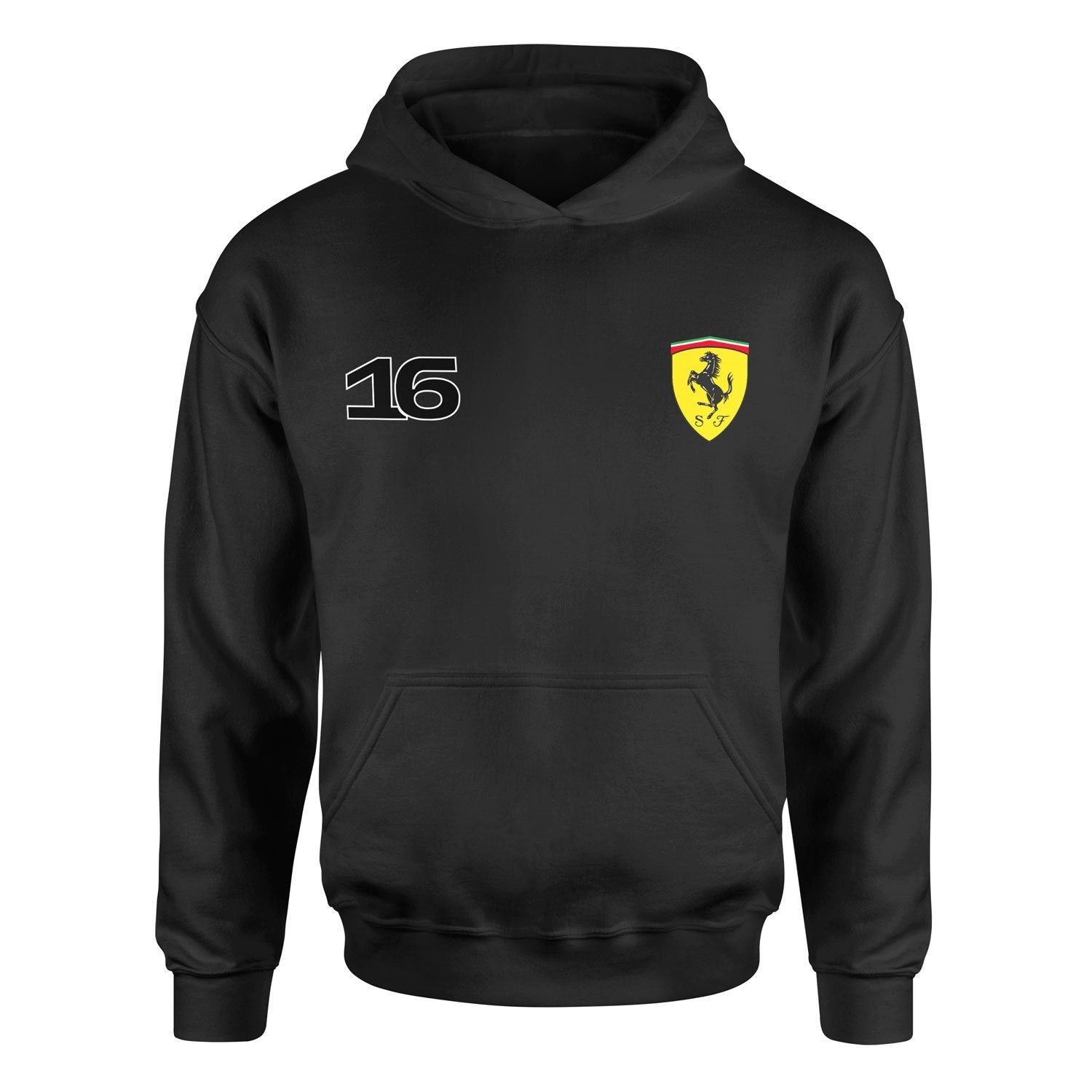 Charles Leclerc Ferrari #16 Hoodie M - Siyah