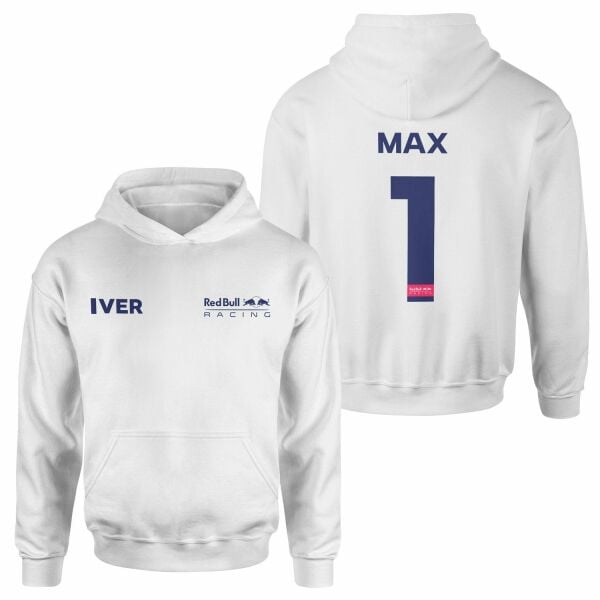 Max Verstappen Red Bull Racing Blue #1 Hoodie XL - Beyaz