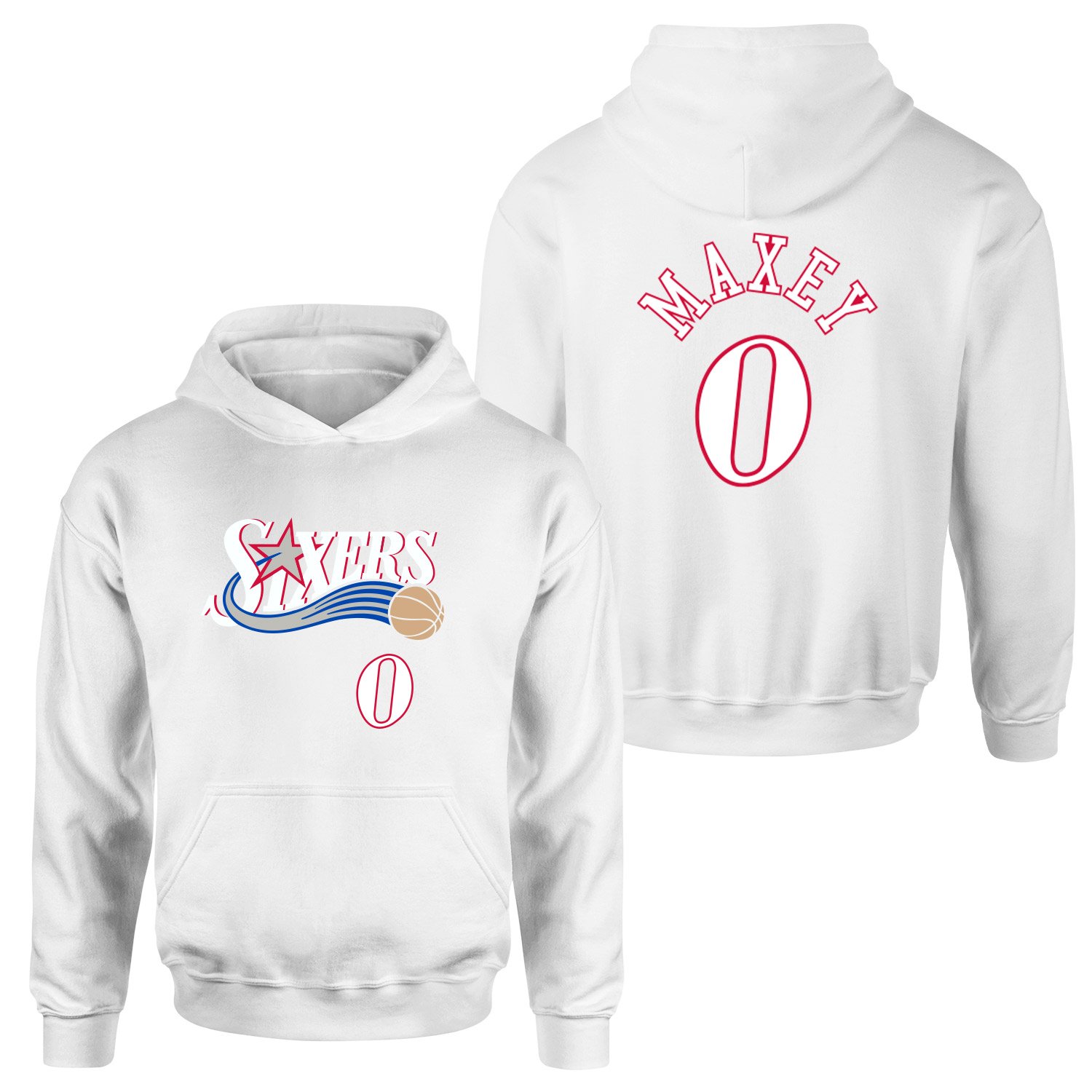 Tyrese Maxey Philadelphia Forma Hoodie M - Beyaz