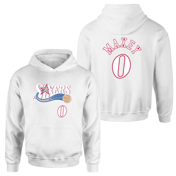 Tyrese Maxey Philadelphia Forma Hoodie M - Beyaz