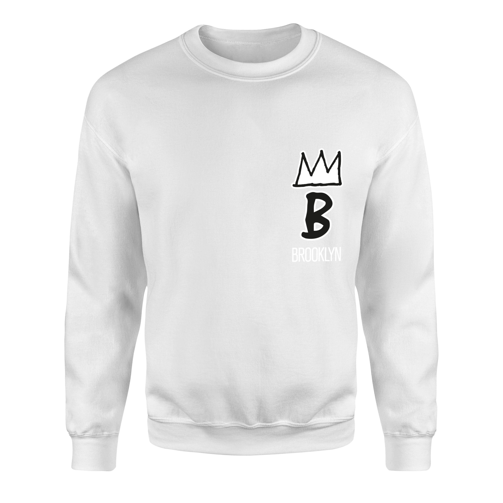 Brooklyn Basquiat Crown Sweatshirt L - Beyaz