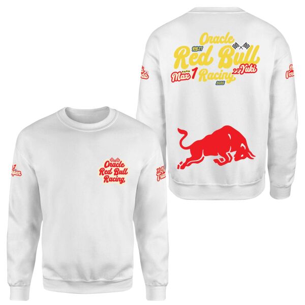 Oracle Red Bull Racing 2025 Max & Yuki Fan Edition Sweatshirt L - Beyaz