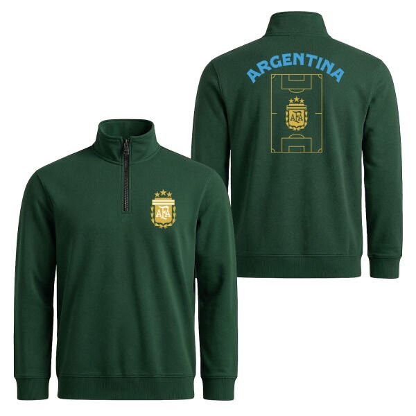 Arjantin Dünya Kupası 2026 Yarım Fermuarlı Sweatshirt XL - Nefti Yeşili