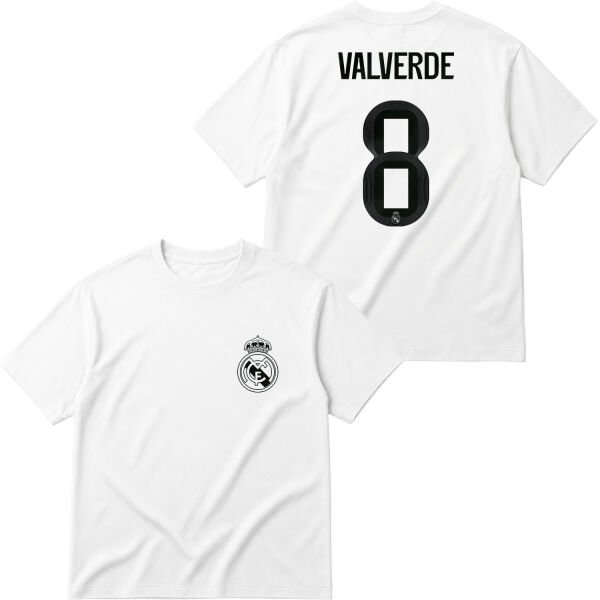 Federico Valverde RM BL Forma Oversize Tişört M - Beyaz