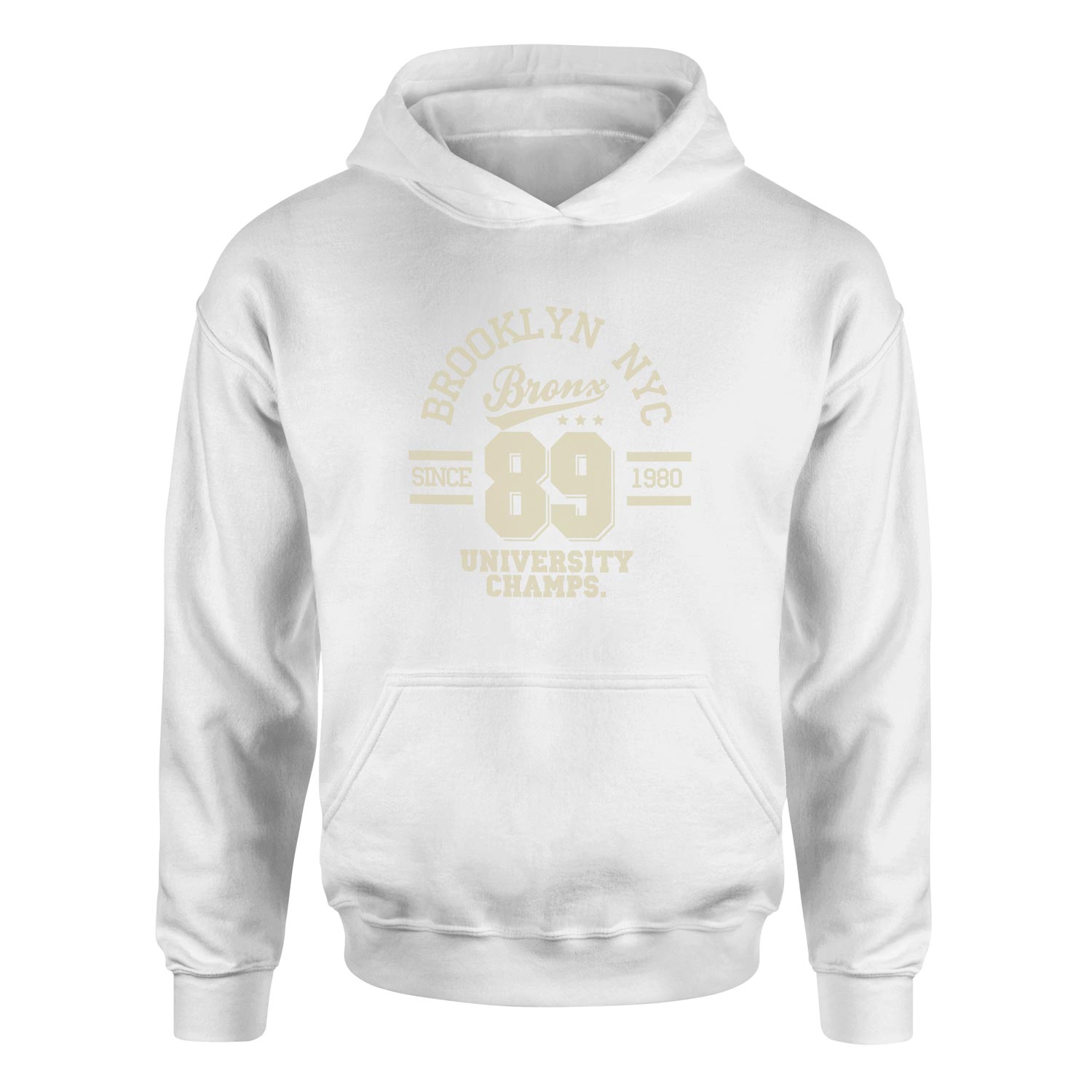 Brooklyn NYC Hoodie XL - Beyaz