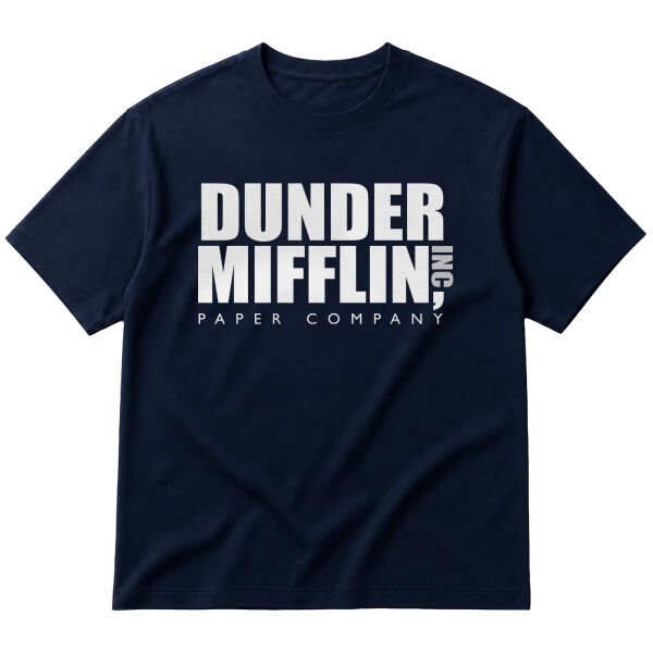 Dunder Mifflin Paper Company, Inc. Oversize Tişört L - İndigo Mavisi