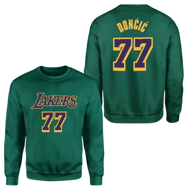 Luka Doncic 77 Lakers Sweatshirt S - Nefti Yeşili